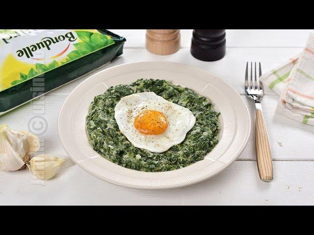 Creamy spinach with eggs (CC Eng Sub) | JamilaCuisine