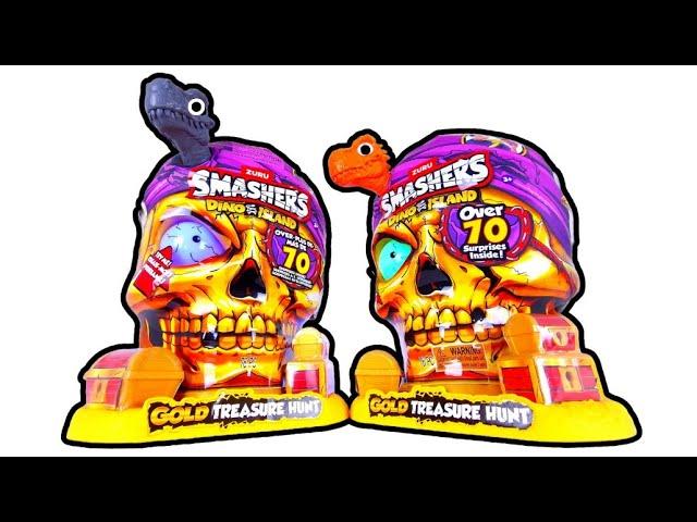 Unboxing GOLD Zuru Smashers Toys - Dino Island Treasure Hunt! ASMR