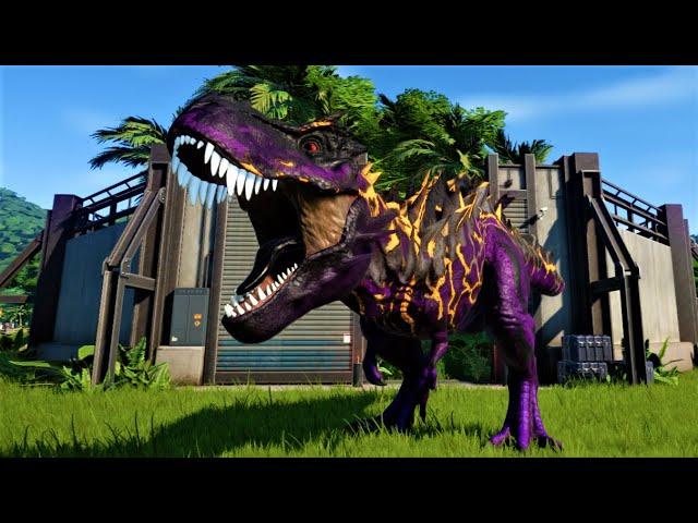Magma T- REX Dinosaur Jurassic World Evolution Fighting Sharkzilla, Godzilla-Dino, Spinosaurus | EP1