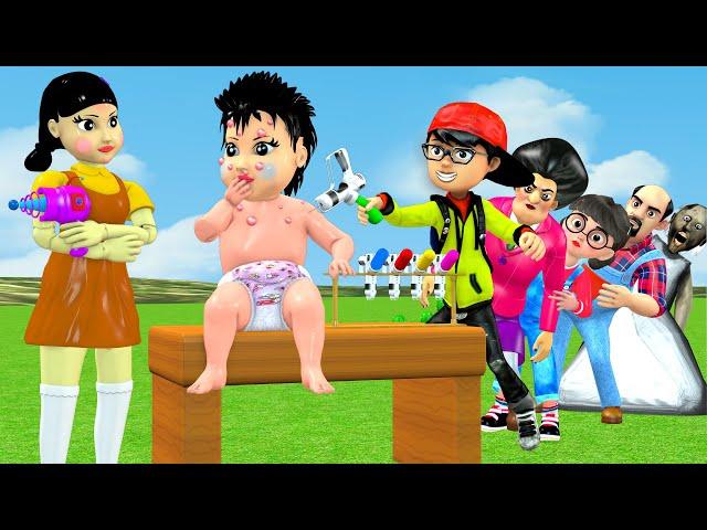 Scary Teacher 3D vs Squid Game Magic Injection Needle Treat Bee Stings For Baby 5 Times Challenge