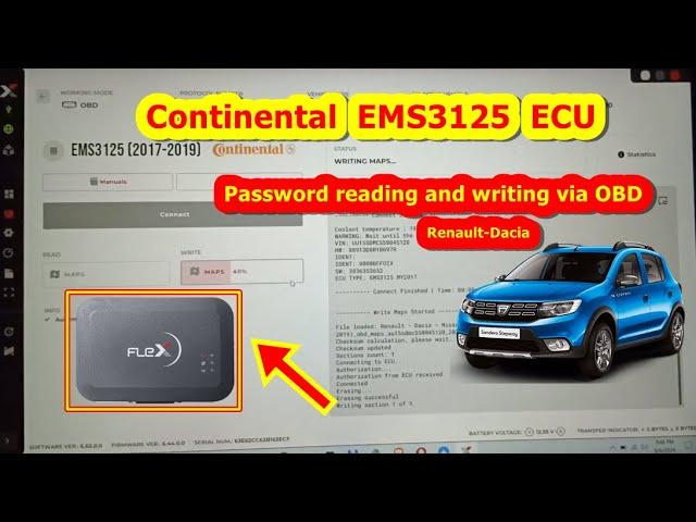 Flex Programmer read/write Continental EMS3125 through OBD after extracting the Password.