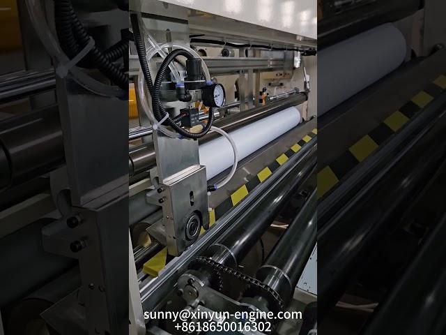 High speed non woven viscose fabric rewinding machine  #machine #factory #nonwovenequipment