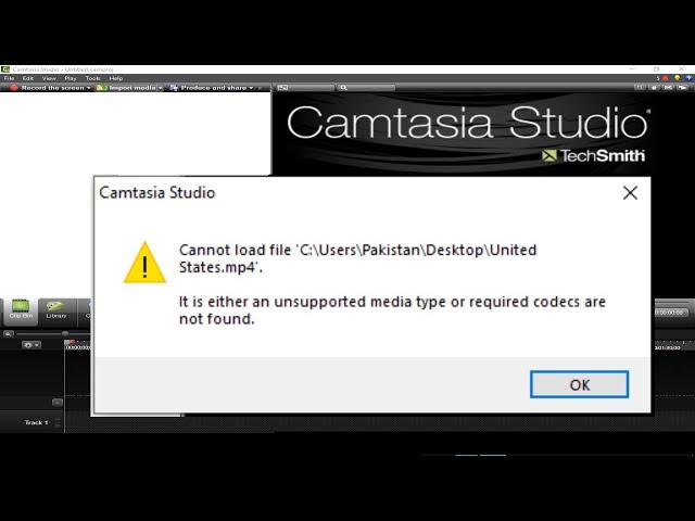 [SOLVED 100%] CAMTASIA Studio 8/9 "It is either an unsupported media type or required codecs not...