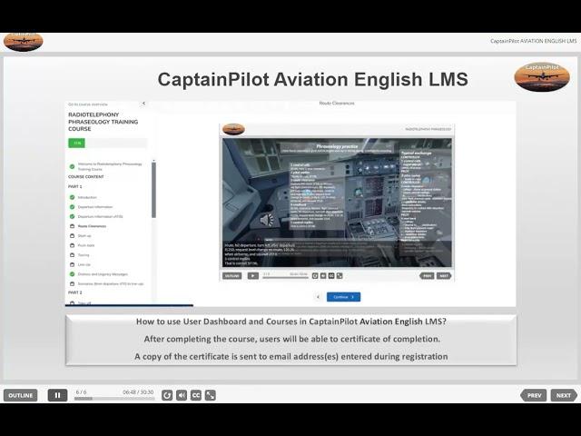 CaptainPilot Aviation English LMS