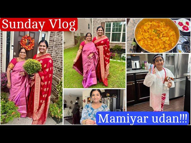 Sunday vlog with my mamiyar!! Shrimp masala recipe - Fall decorations