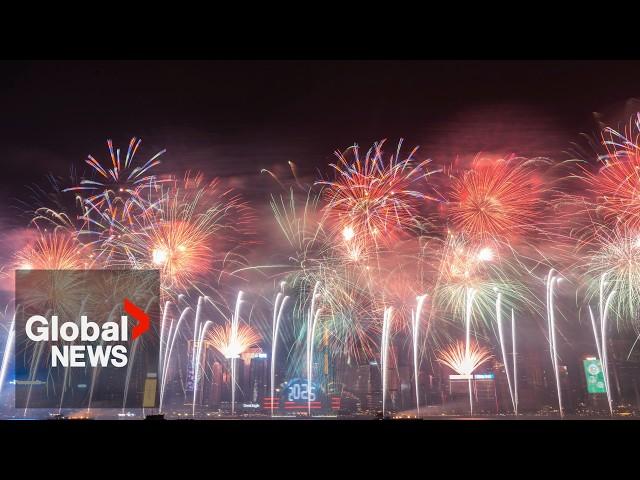 New Year's 2025: Hong Kong puts on incredible fireworks display over Victoria Harbour