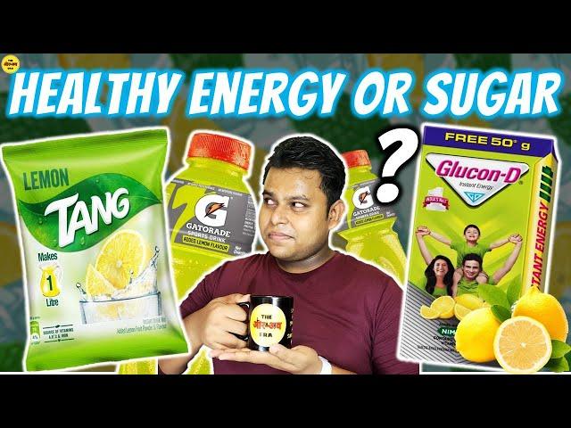 GATORADE vs TANG vs GLUCON D? Best LEMON FLAVOR SUMMER ENERGY DRINK Review | The Food Logic