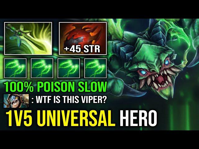 WTF 1v5 Universal Late Game Viper 100% Unlimited Poison Slow with Butterfly Heart Tarrasque Dota 2