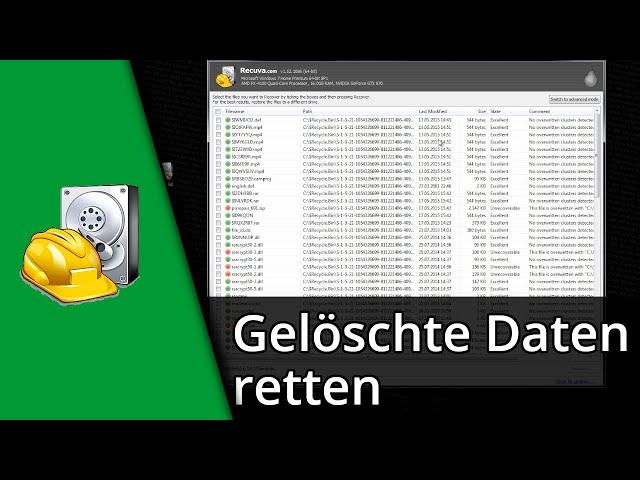 Gelöschte Daten retten mit Recuva  Tutorial