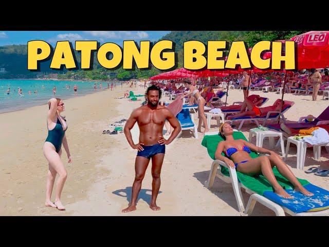 【 4K】Phuket 2023 Patong Beach Walk - Beautiful Sunny Day ️