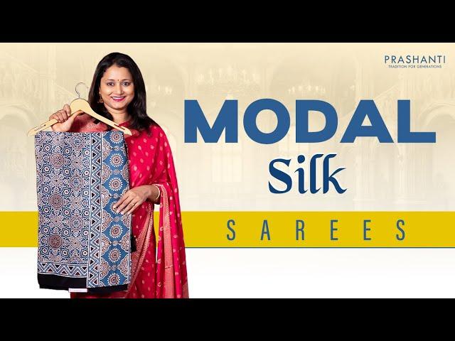 Modal Ajrakh Silk Sarees from Rs. 3300/- | Prashanti | 22 Aug 2024