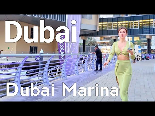 Dubai [4K] Amazing Dubai Marina Walking Tour 