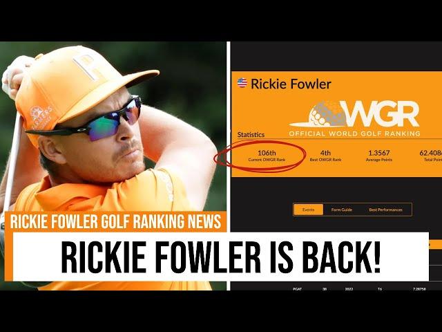 Rickie Fowler Official World Golf Rankings Update