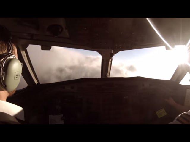 GoPro on a pilot. Take off in bad weather over Scotland.