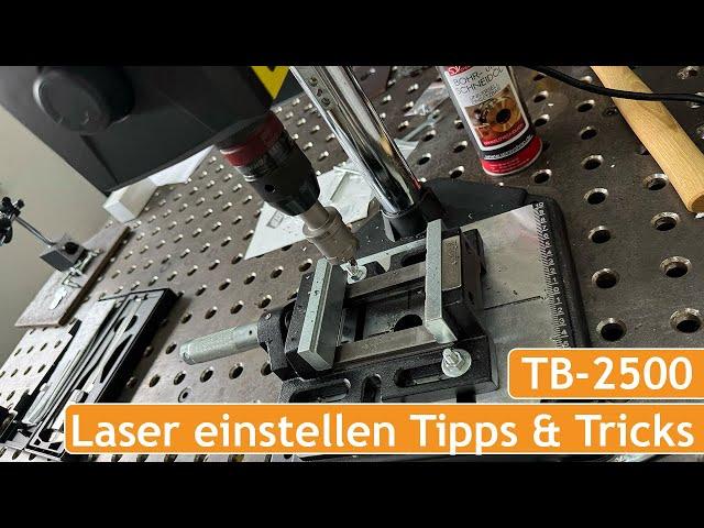 Bohrfutter wechseln, Laser einstellen, Maschinenschraubstock befestigen WELDINGER TB 2500