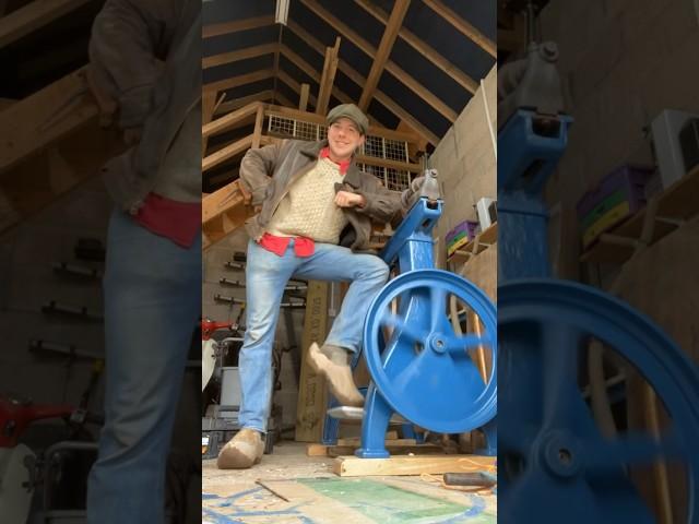 Making a belt for my lathe #ireland #woodwork #woodturning #handtools #threadlelathe