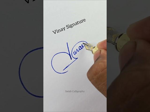Vinay Signature | Letter V Sign | V Signature style #signature @Satish.Calligraphy