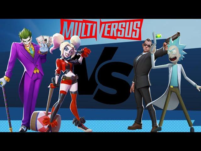 The Joker & Harley Quinn VS Agent Smith & Rick - Multiversus Gameplay