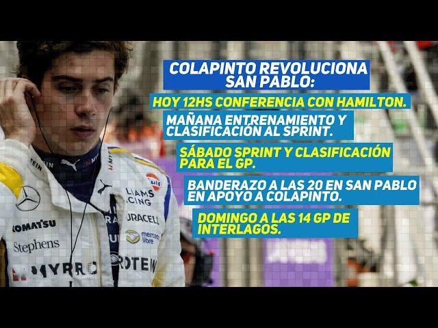 COLAPINTO REVOLUCIONA BRASIL Y SE SUMA AL BANDERAZO ARGENTINO EN APOYO AL CORREDOR DE F1