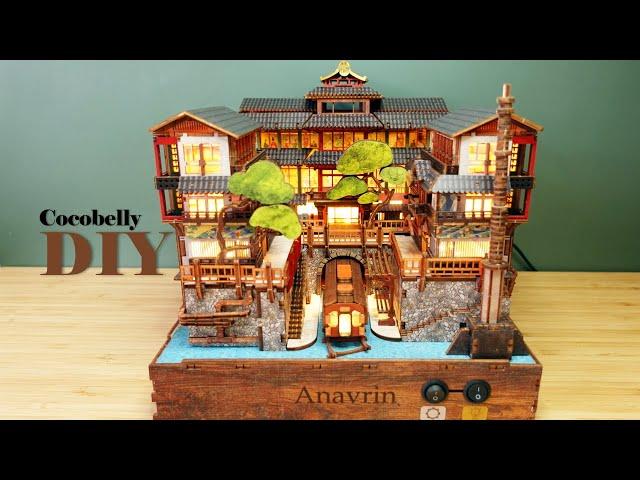 Anavrin Ginzan Onsen Book Nook | DIY Miniature Dollhouse Crafts | Relaxing Satisfying Video