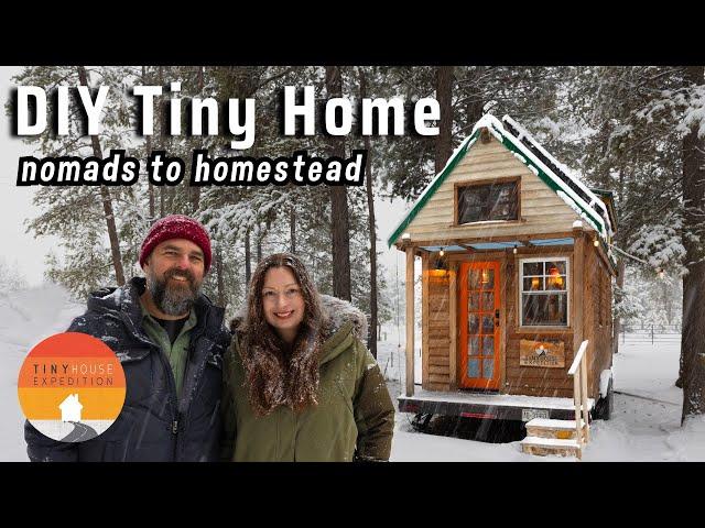 Couple Built $25k Tiny House then Nomadic for Yrs - now Homesteading!