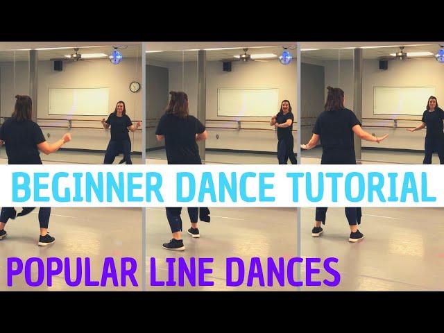 Popular Line Dances (BEGINNER DANCE TUTORIAL) Cupid Shuffle, Wobble, Cha-Cha Slide -- Step-by-Step