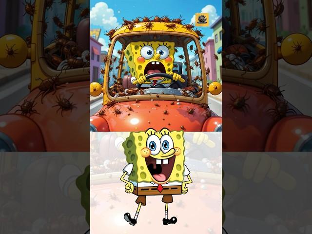 Scary Versions of Spongebob attached by Cockroaches #scary #creepy #fakesituation