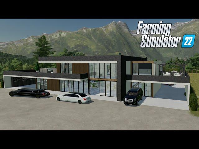 FS22 - BUILDING the $1,250,000 MILLIONAIRE HOUSE - Farming Simulator 2022 Placeable Building Mod