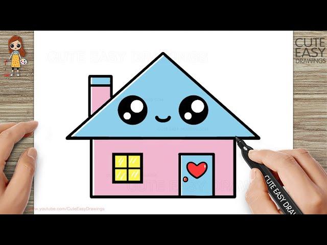 How to Draw a Cute House Easy for Kids and Toddlers