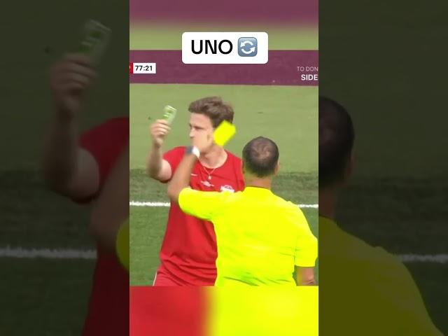 He pulled the UNO reverse card on the ref after the yellow card  (via Sidemen Charity Match)