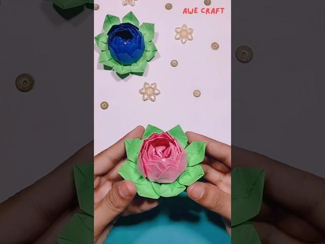 Easy Paper Lotus | Paper Flower Craft #shorts #papercraft #paperflower