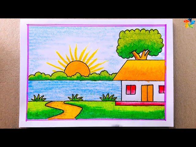 SimpleVillage Scenery DrawingPainting EasyVoice Tutorial