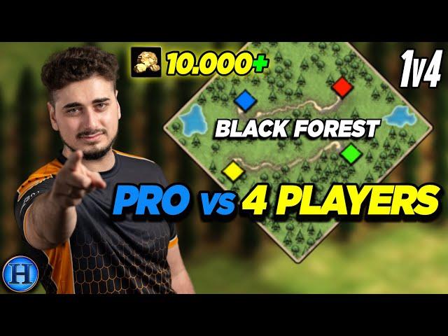 A Pro Starting With 10000 Gold vs 4 Players | AoE2