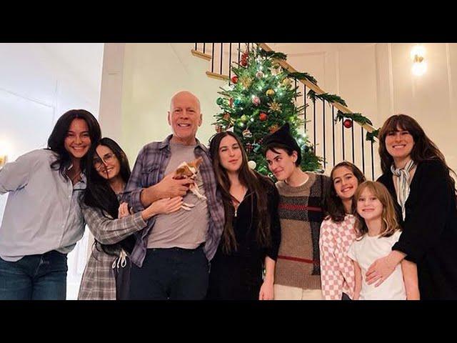 Bruce Willis All Smiles With Ex Demi Moore, Wife Emma and Daughters for Holiday Pics