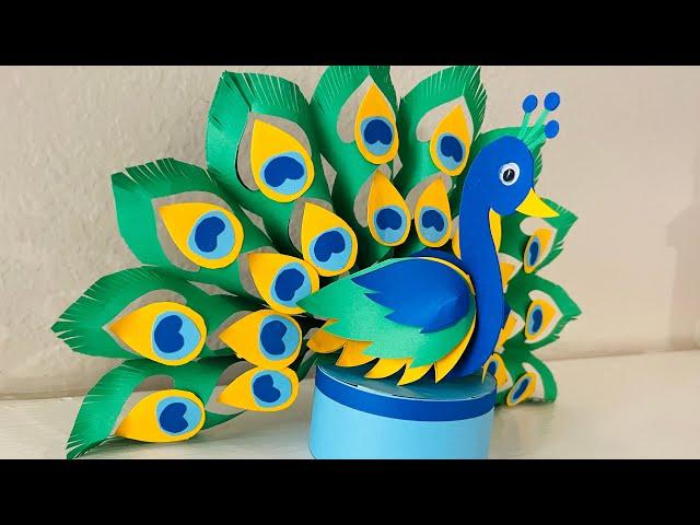 How to make a peacock with paper | DIY paper peacock craft | 3d Peacock with paper