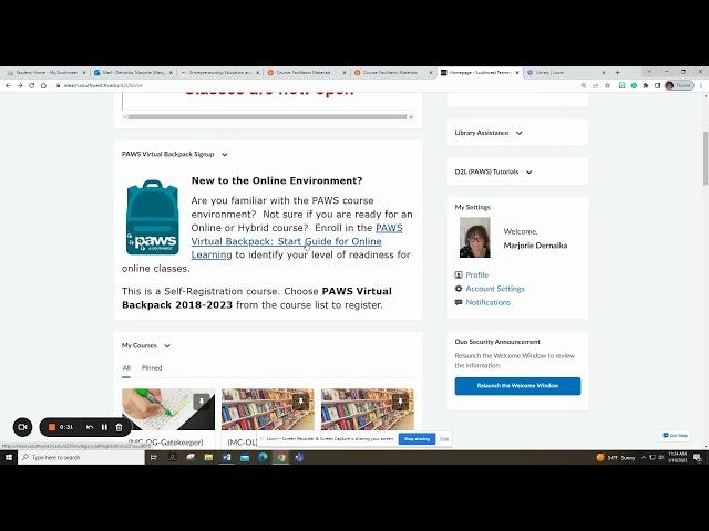 Virtual Backpack Access
