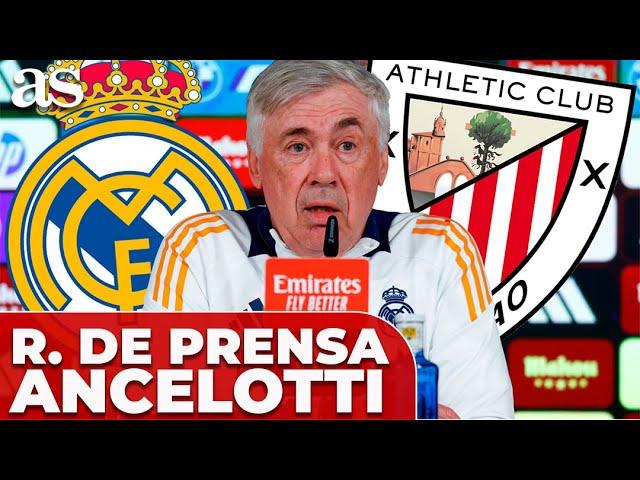 RUEDA de PRENSA COMPLETA, CARLO ANCELOTTI, hoy | REAL MADRID vs ATHLETIC CLUB