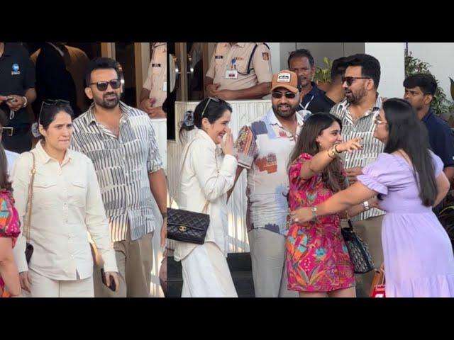 Rohit sharma with wife and Zaheer khan with wife spotted at Kalina airport 