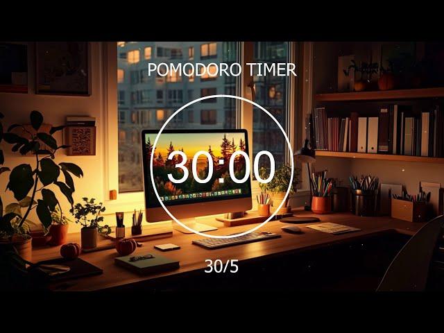 Autumn Evening ️ 30/5 Pomodoro Timer Lofi - Work Deep Focus [chill lo-fi hip hop beats]