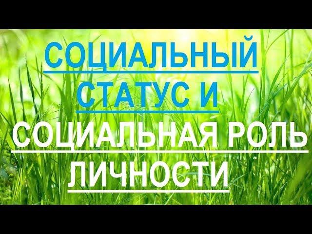 Социальный статус личности. Социальные роли личности.