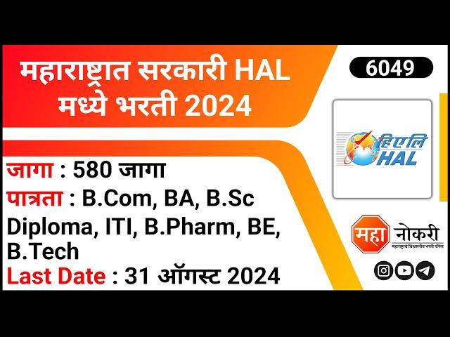 Hindustan Aeronautics Limited Recruitment | HAL Recruitment 2024 | HAL Apprentice 2024