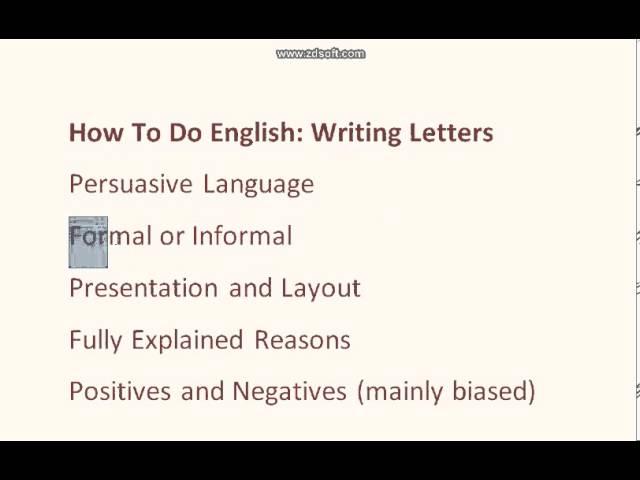 How To Do English: Writing Letters