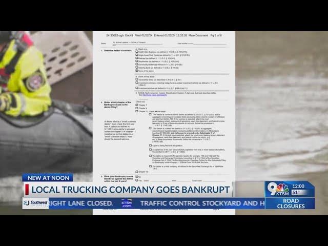 Local trucking company goes bankrupt