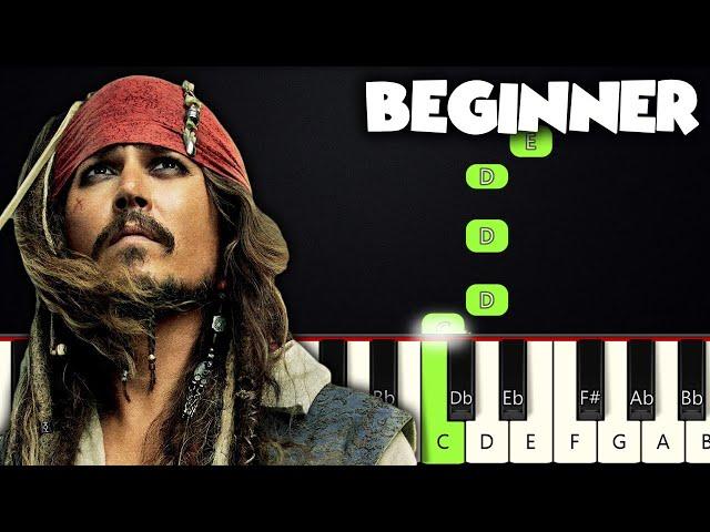 He's A Pirate - Pirates Of The Caribbean | BEGINNER PIANO TUTORIAL + SHEET MUSIC by Betacustic