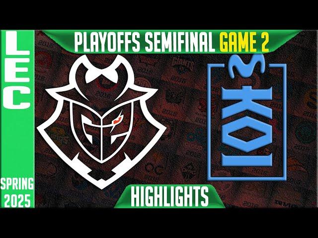 G2 vs MKOI Highlights Game 2 | Semi-Finals LEC Playoffs Split 2 2025 | G2 Esports vs Movistar KOI G2
