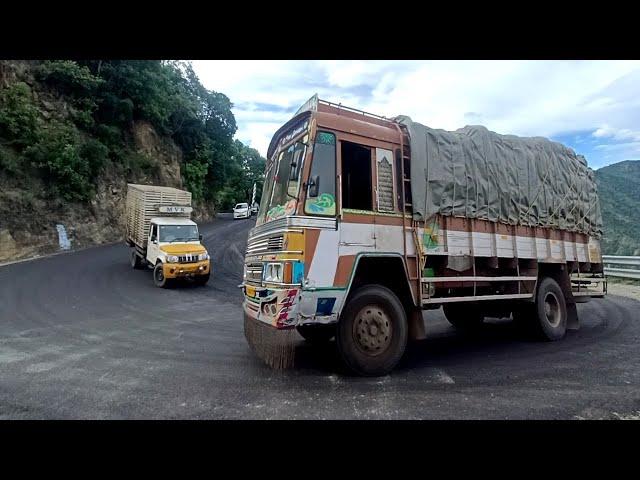 Load Lorry & Car Bike Traveling Last Hairpin bend Dhimbam Hills Road