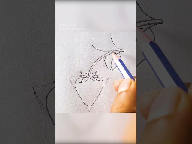 Strawberry fruit Drawing And Painting | Easy And Beautiful Drawing tutorial
