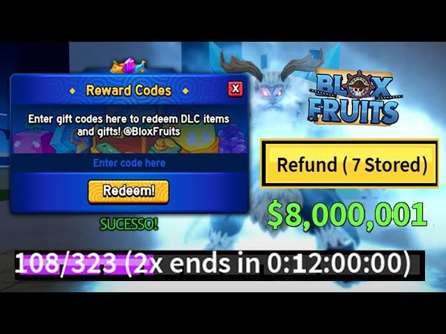 NOVOS CÓDIGOS 12 HORAS EXP + 32 CÓDIGOS DE 2X XP BELI E RESET NO BLOX FRUITS 2024 - blox fruit codes