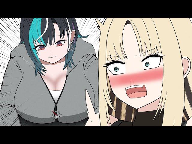 【手描き】突然現われた千速の胸に驚くニコたん【虎金妃笑虎/輪堂千速/ホロライブ切り抜き】
