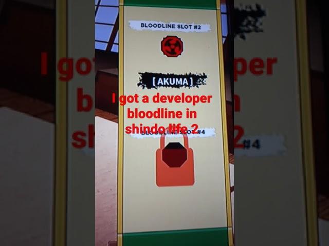 I got a developer bloodline in shindo life 2 #roblox #shorts #shindolife.